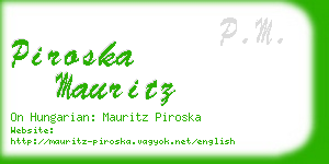 piroska mauritz business card